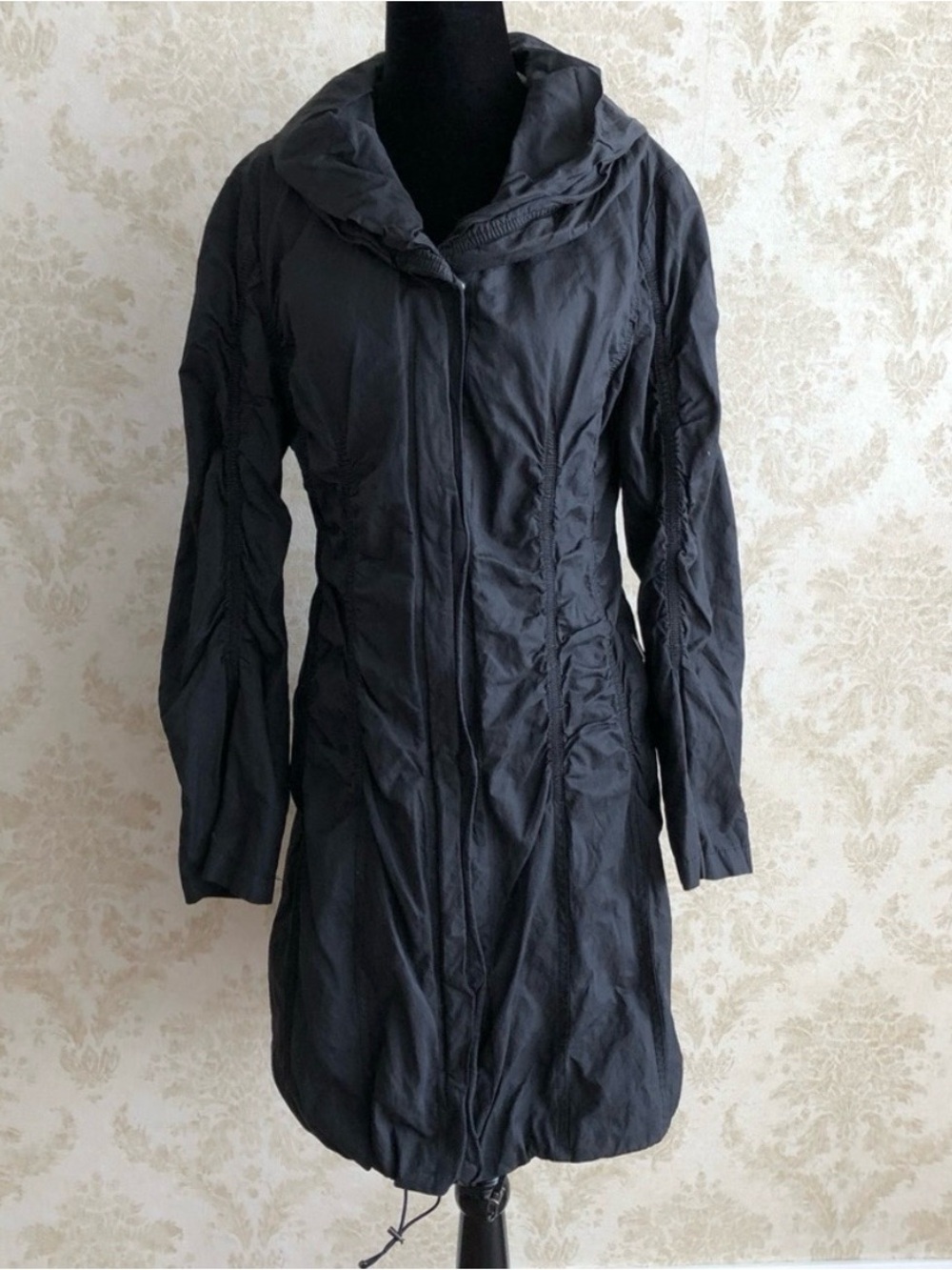 Dana Buchman Black Lightweight Waterproof Trench Coat